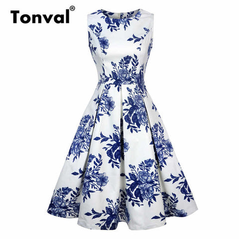 Tonval rétro Flare une ligne Vintage robe